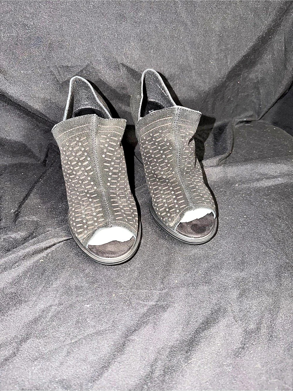 Dirty Laundry Black Suede Open-Toe Heels US 7.5 Brand New No tags